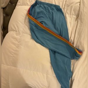 5 stripe aviator nation sweatpants in the color ocean